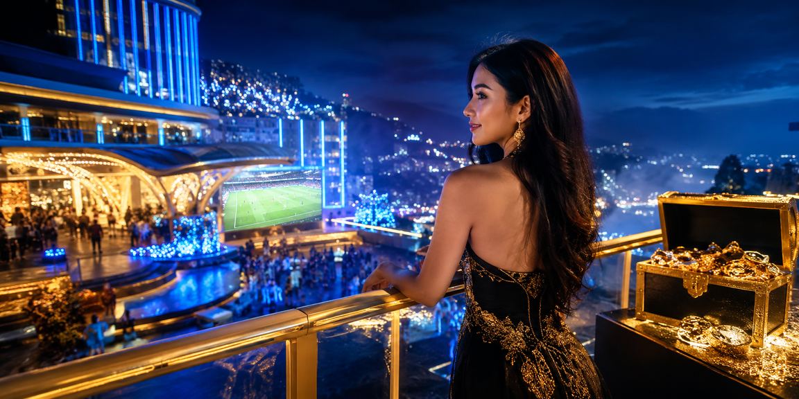 Suasana kasino hiburan di Genting Highlands Malaysia dengan meja permainan roulette dan blackjack